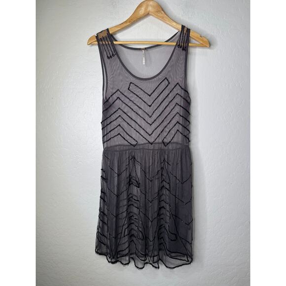 Free People Black and White Mini Dress - Picture 2 of 8